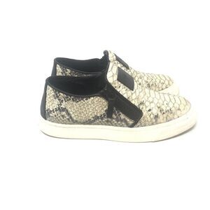 Giuseppe Zanotti Womens Snakeskin White Black Zip Up Low Top Sneakers Size 37 7